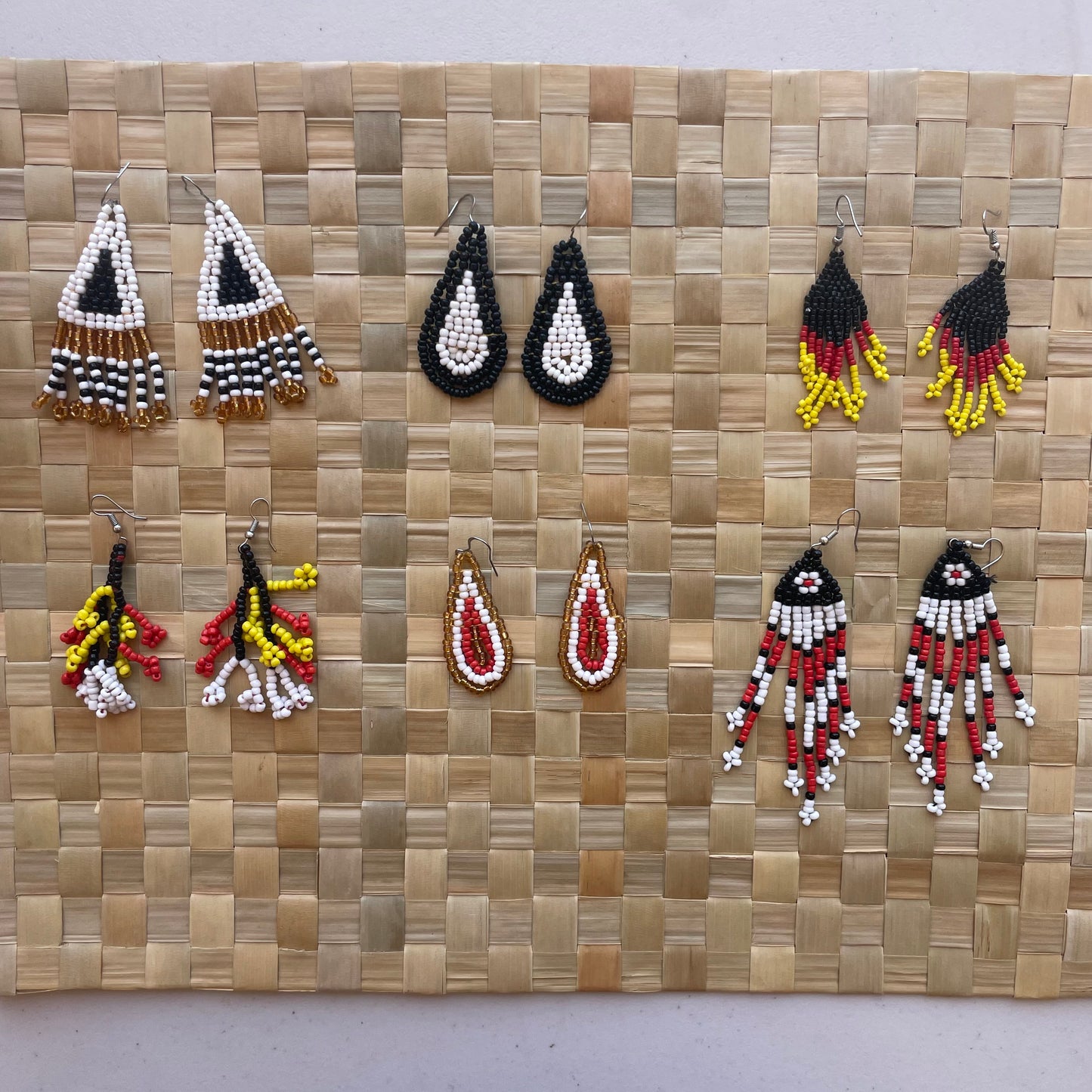 Bead Earrings (Large Triangle)