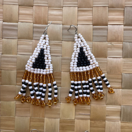 Bead Earrings (Large Triangle)